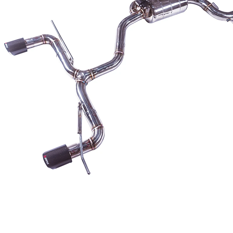 Personalized Sound Modification Polished VW GOLF 6 GTI 2.0T Stainless Steel CATBACK Exhaust System WIth Carbon Fiber Tips