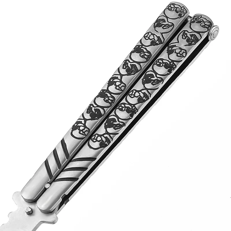 High-quality Unsharpened Practice Training Balisong Steel Ball Bearing Trainer Pocket Butterfly Tools for Man Gift