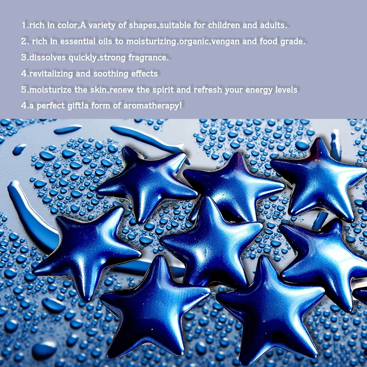 Oem Star Tube Shaped Bath Oil Beads Moisturising Mica Powder Bath Beads