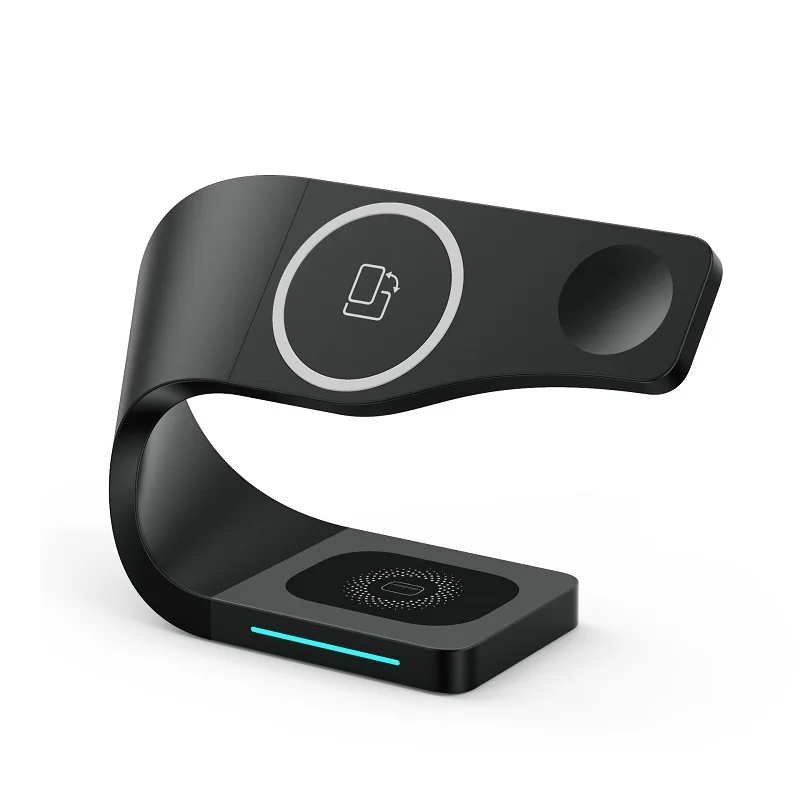 Новое поступление, зарядное устройство для мобильного телефона QI, быстрая Беспроводная зарядная станция 15 Вт для iPhone 12 Magsafe 4 в 1, магнитное Беспроводное зарядное устройство