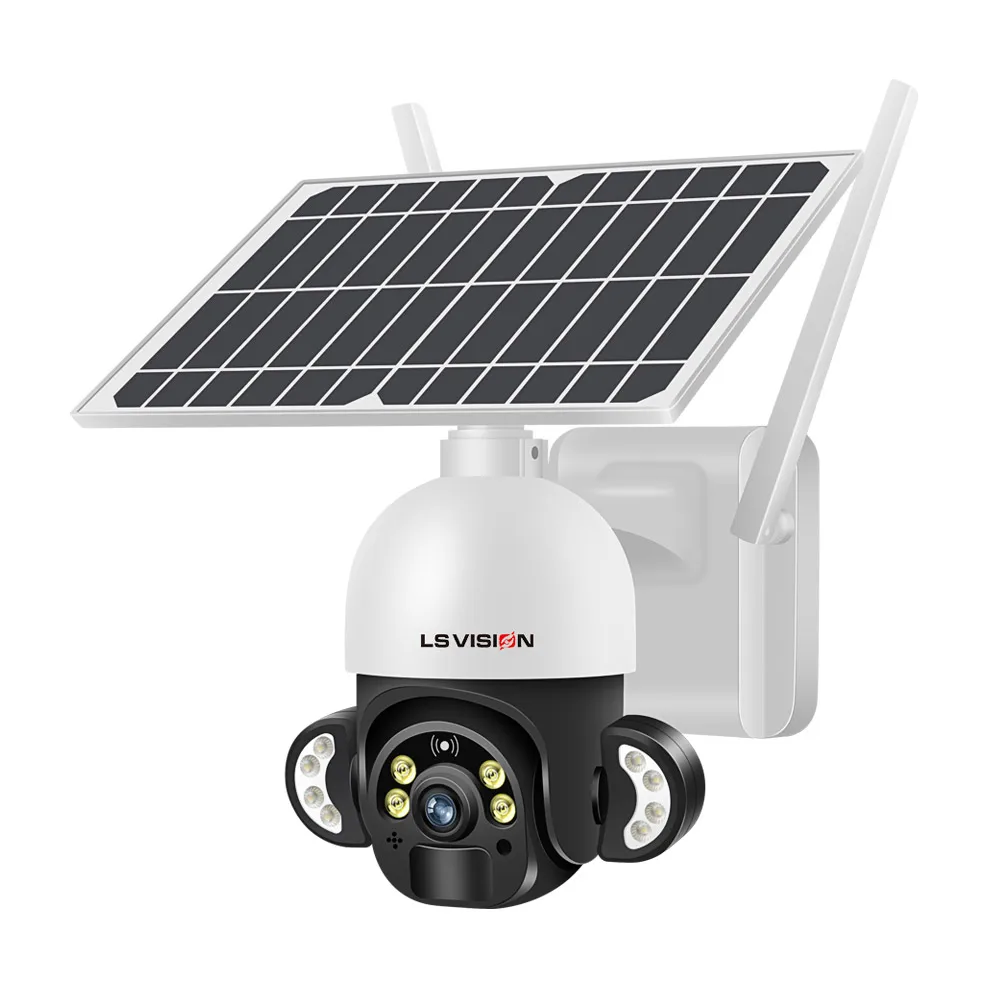 LS VISION Wireless Solar Wifi Camera 4g Sim Card Support 128GB Ptz Cctv Camera Battery Powered Outdoor Camera 4g Solar
