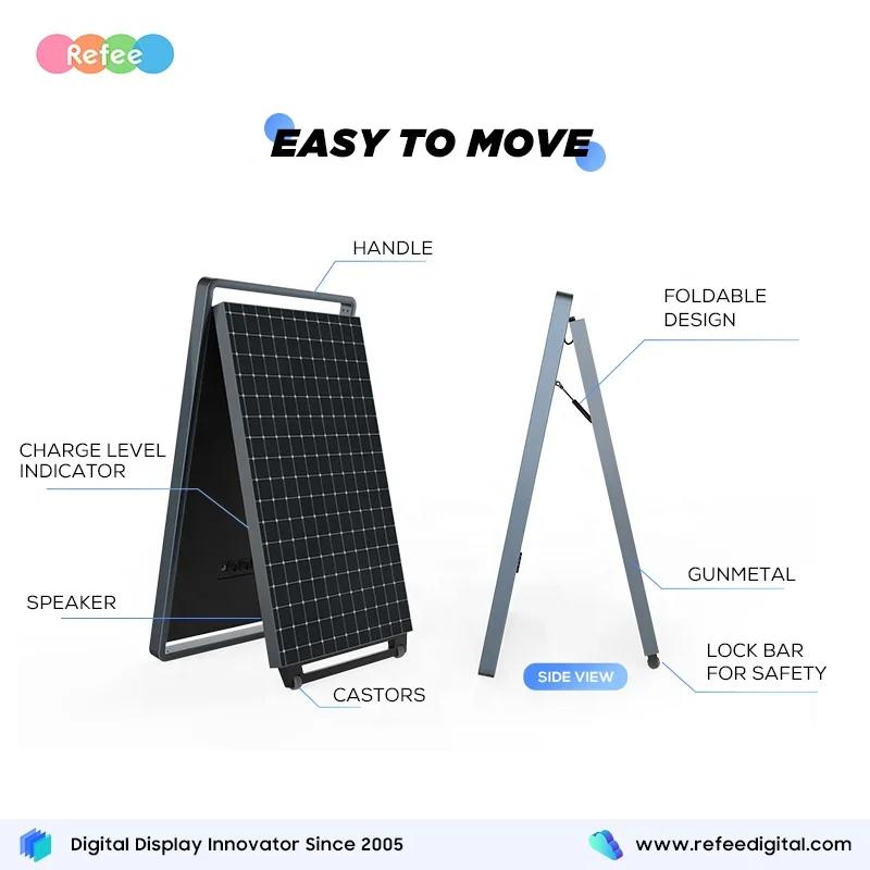 Solar Power High Brightness Screen Sunlight Readable Advertising Sign LCD Display Outdoor Waterproof Digital Poster