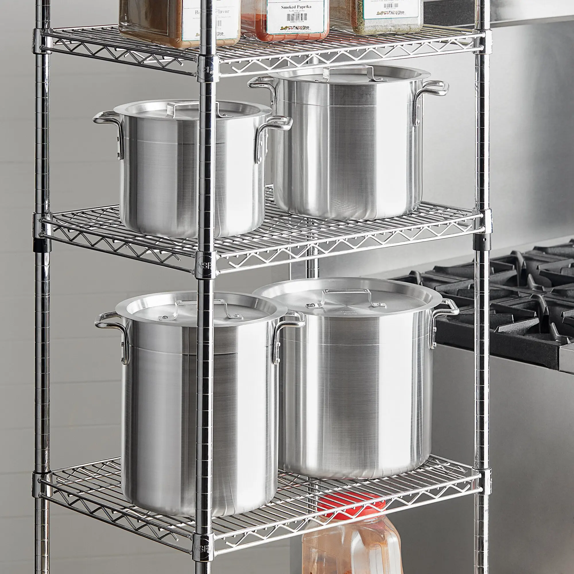 4 Piece Commercial Stock Pot Aluminum Heavy-duty Large Induction ...