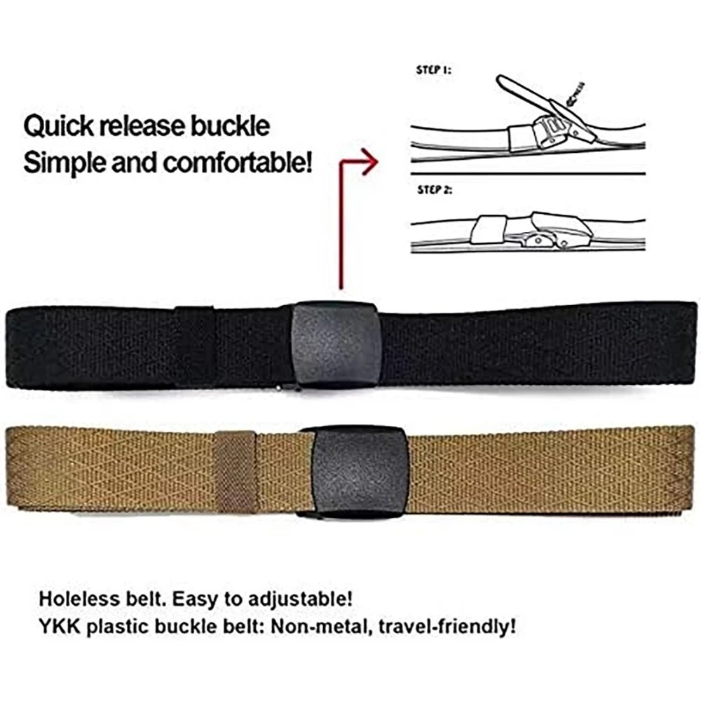 Wear-resistant Nylon Training Tactical Men Belt Webbing Canvas Outdoor Web Belt with Plastic Buckle Fits Pant