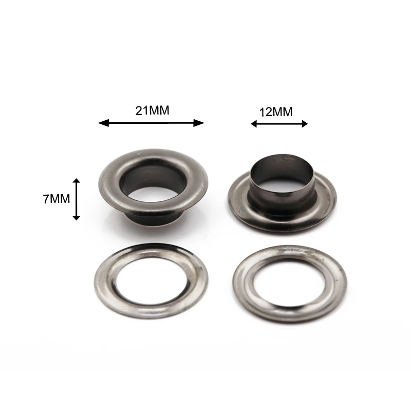 Высокое качество люверсы gunmetal черный никель круглой формы 12 мм латунные для баннерной обуви