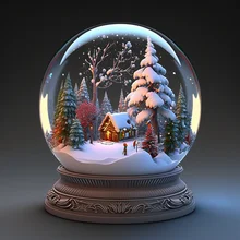 100mm Resin Crafts Music Snowball Glass Handmade Snowflake Crystal Ball