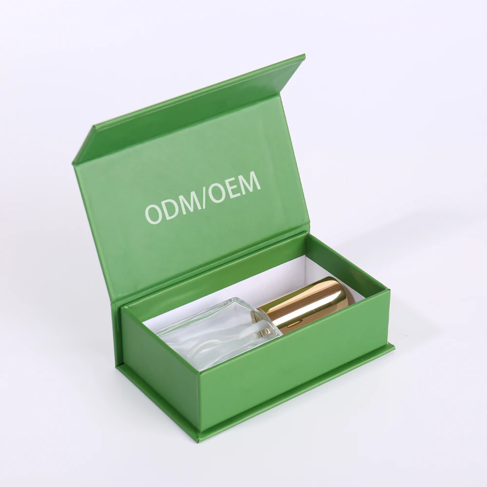 product premium green magnetic perfume box custom logo sponge insert cosmetic gift packaging rigid cardboard box custom-1