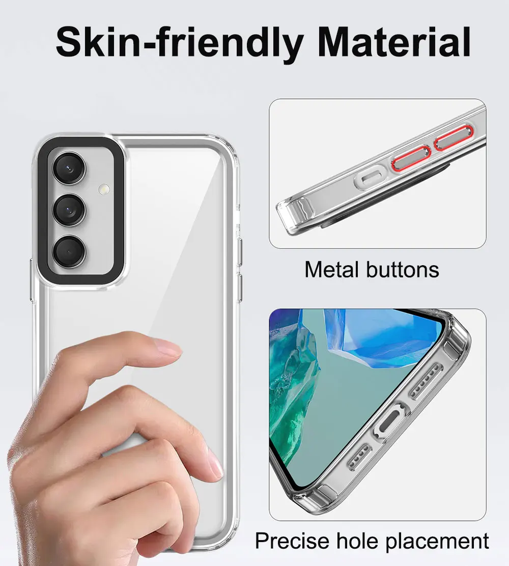 product clear tpu shockproof phone case for for m55 15 simple slim lightweight camera lens protection skin friendly sjk586-8