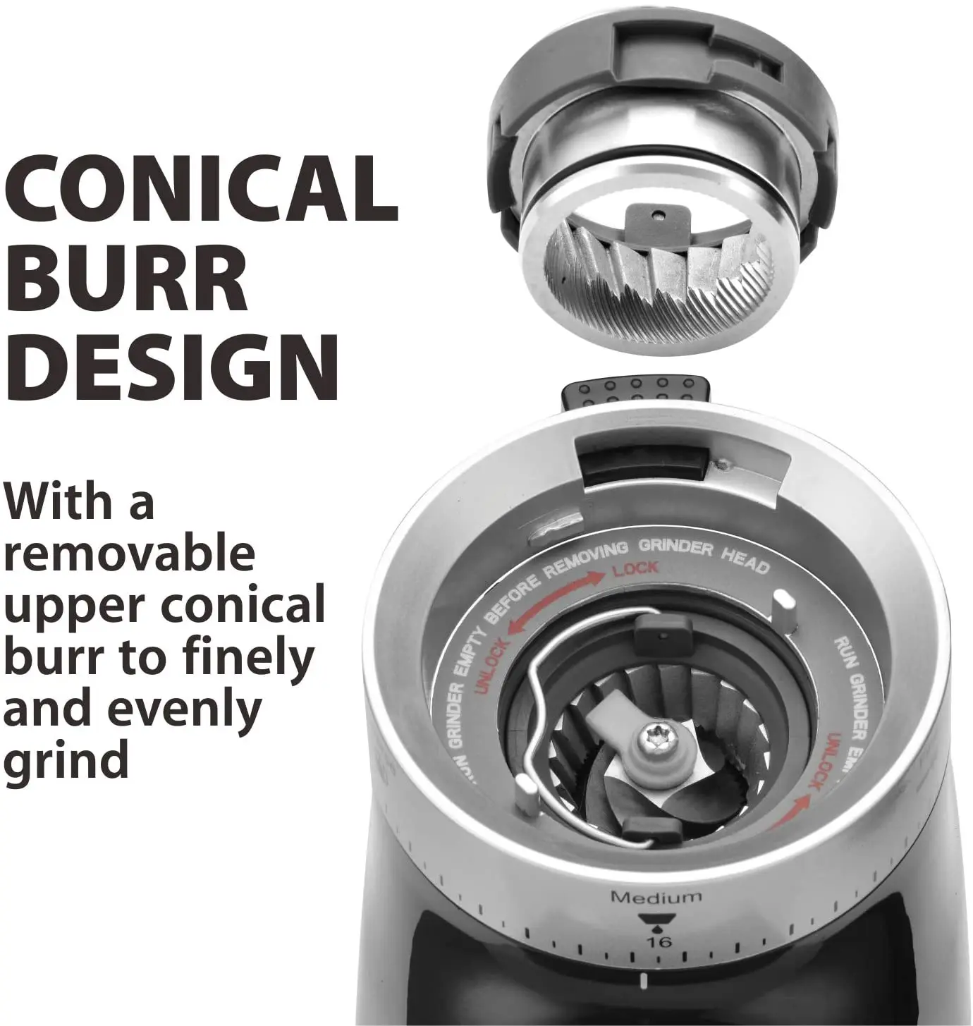 electric coffee grinder with stainless steel conic for espresso