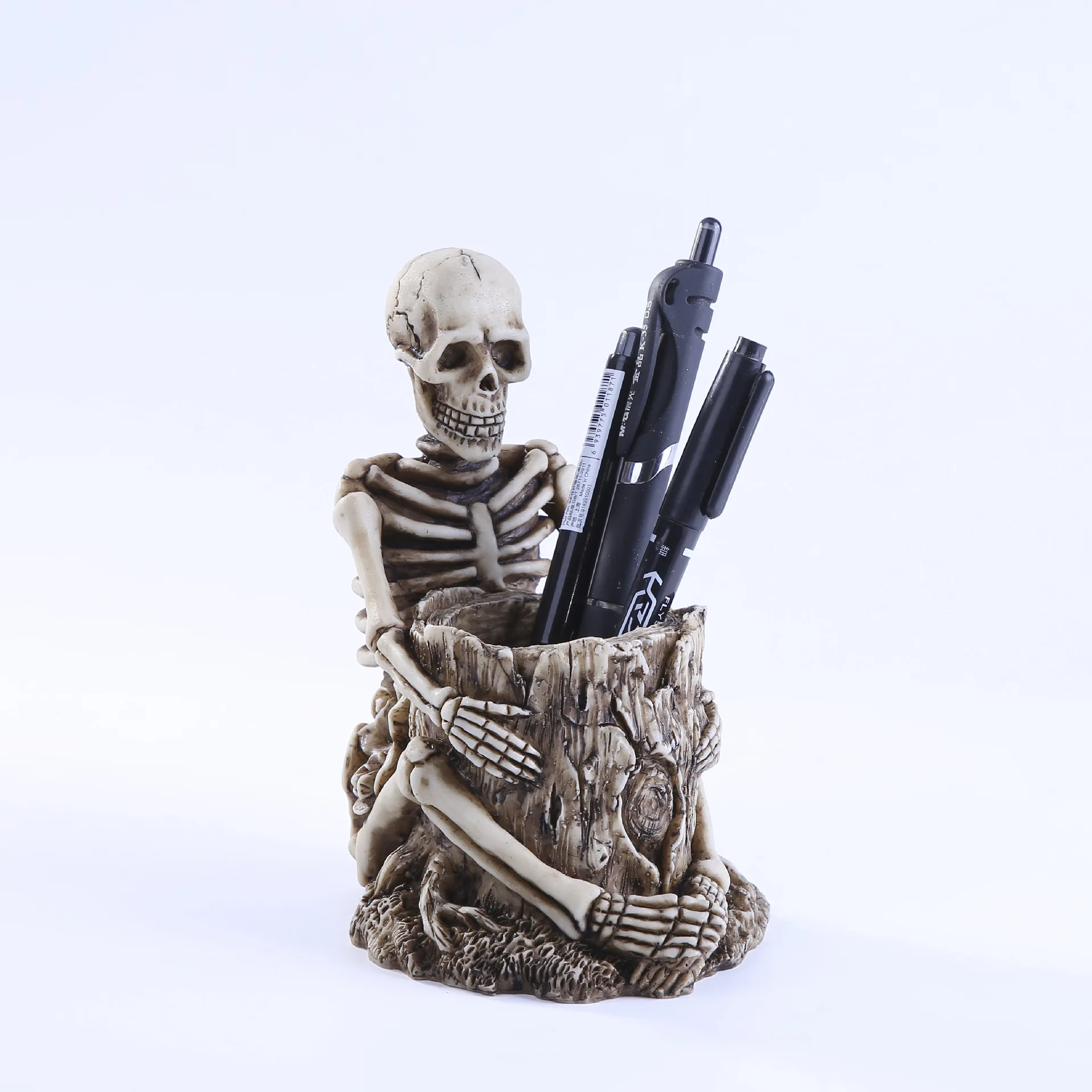 Skull Pen and Pencil Holder, Creepy Skull Desk Organizer, 3D