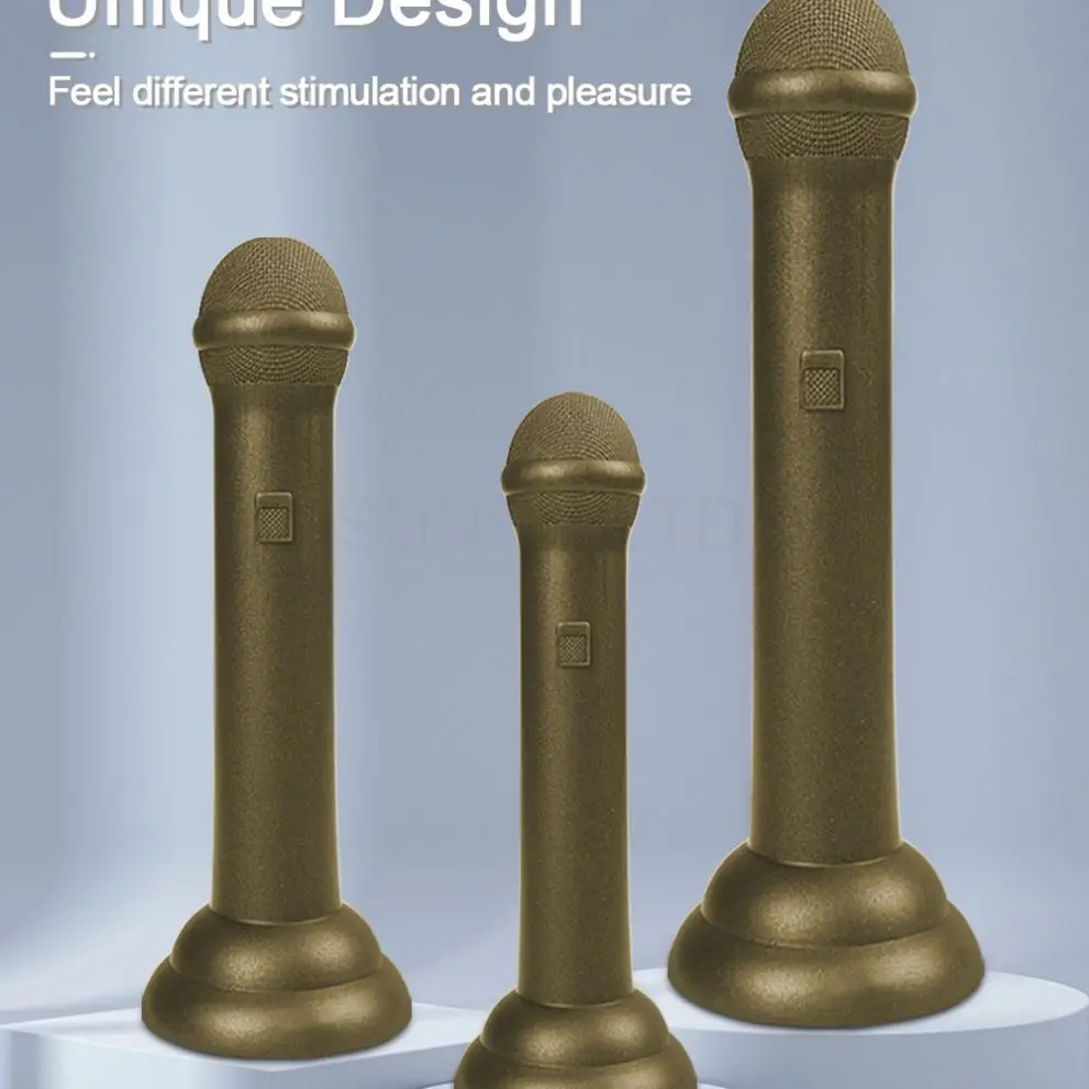 Free Custom Box - Realistic Microphone Shape Masturbator Dildo for Women, Flexible Clitoral and G-Spot Stimulation Sex Toy