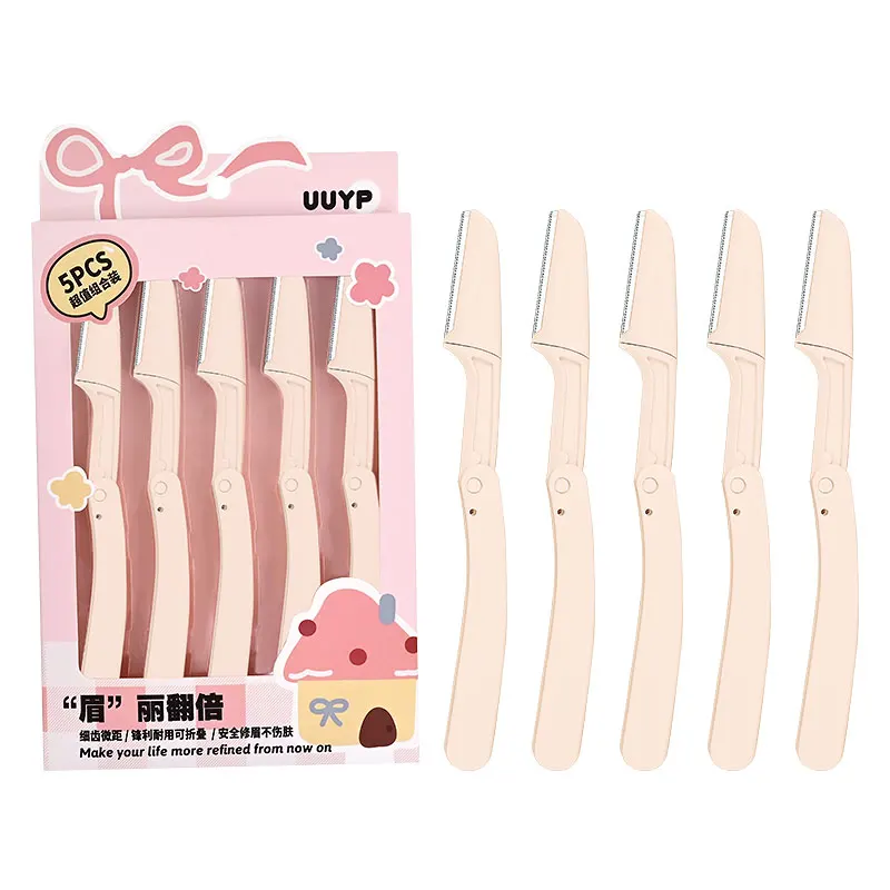 Ladies Facial Hair Removal Set Mini Wheat Eyebrow Razor Face Trimmer Two-Color Stainless Steel Dermaplaning 5pcs Set Women Hd6b4e676dd304aa79f5dcea01901ccd5a