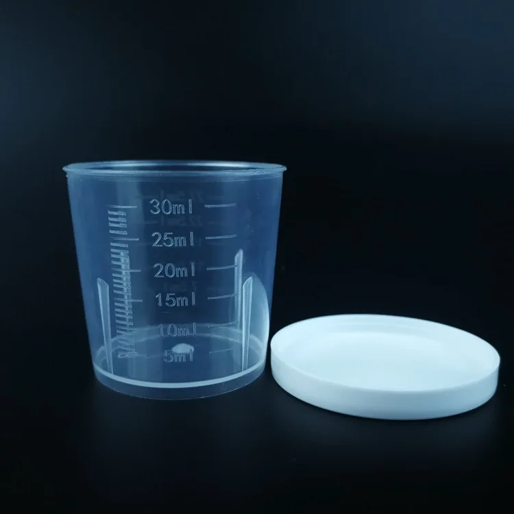 100pcs 30ml Clear Measuring Cup Professional Laboratory Scale Cups