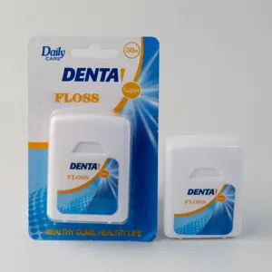 Daily Care Household Use Fresh Breath 50m Nylon Thread Cool Mint Flavor Micro-waxed Nylon Dental Floss for Teeth Clean