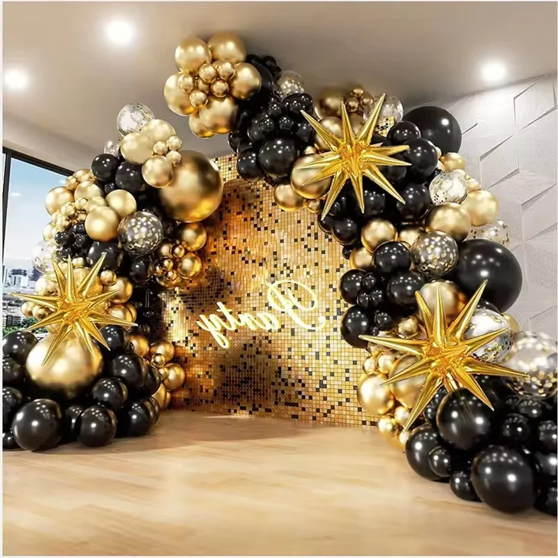 Wholesale Custom Black Gold Balloon Set Holiday Party Birthday Wedding Decoration Balloon Garland Arch Halloween Mother's Day