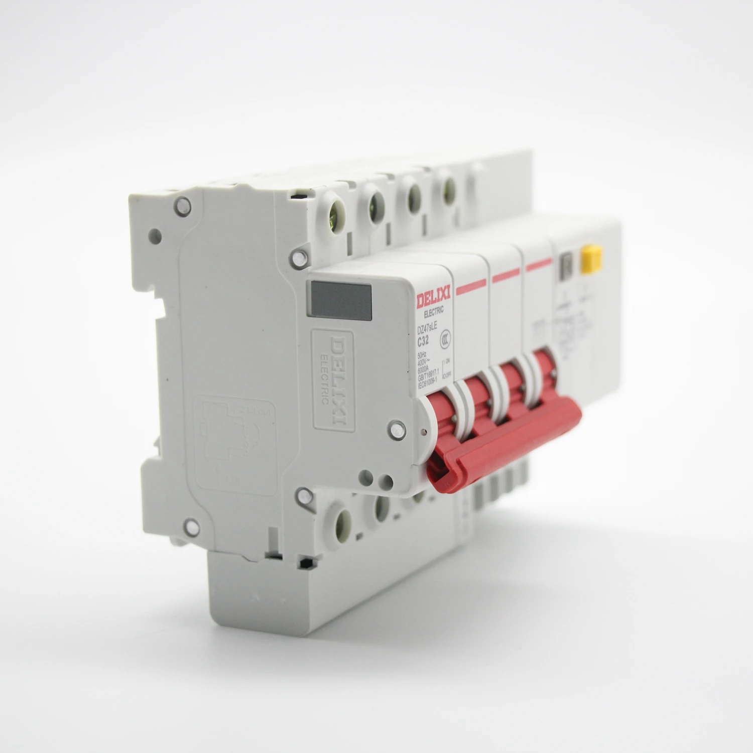 DELIXI DZ47SLE Circuit Breaker 4 Pole 63A MCB Earth Leakage