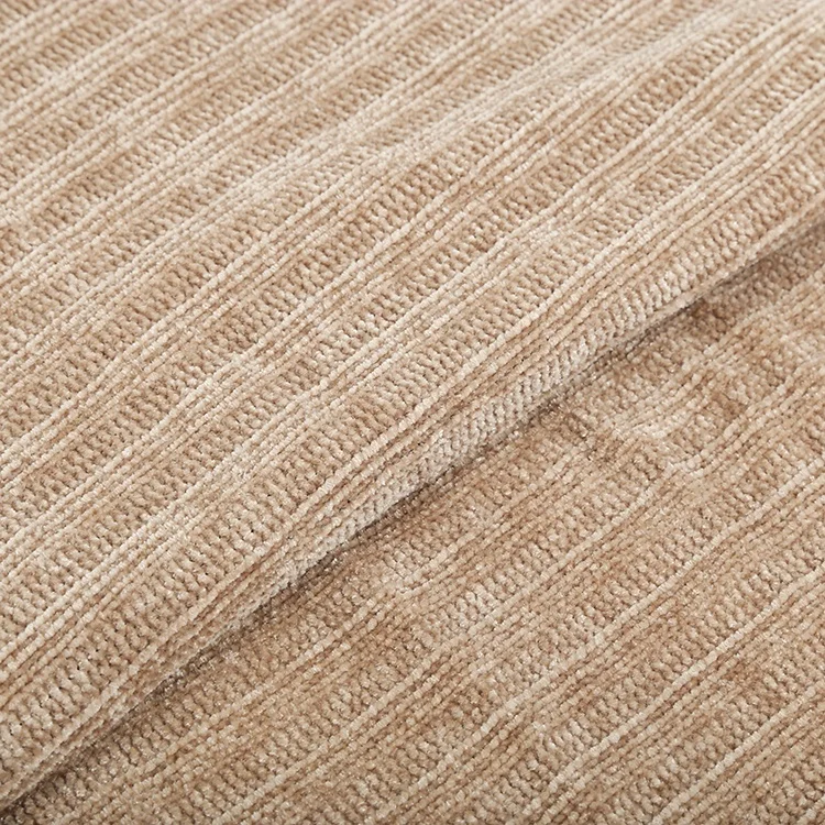 China Professional Factory 100% Polyester Velvet Chenille Knitting Fabric 3*3 Rib for Woman