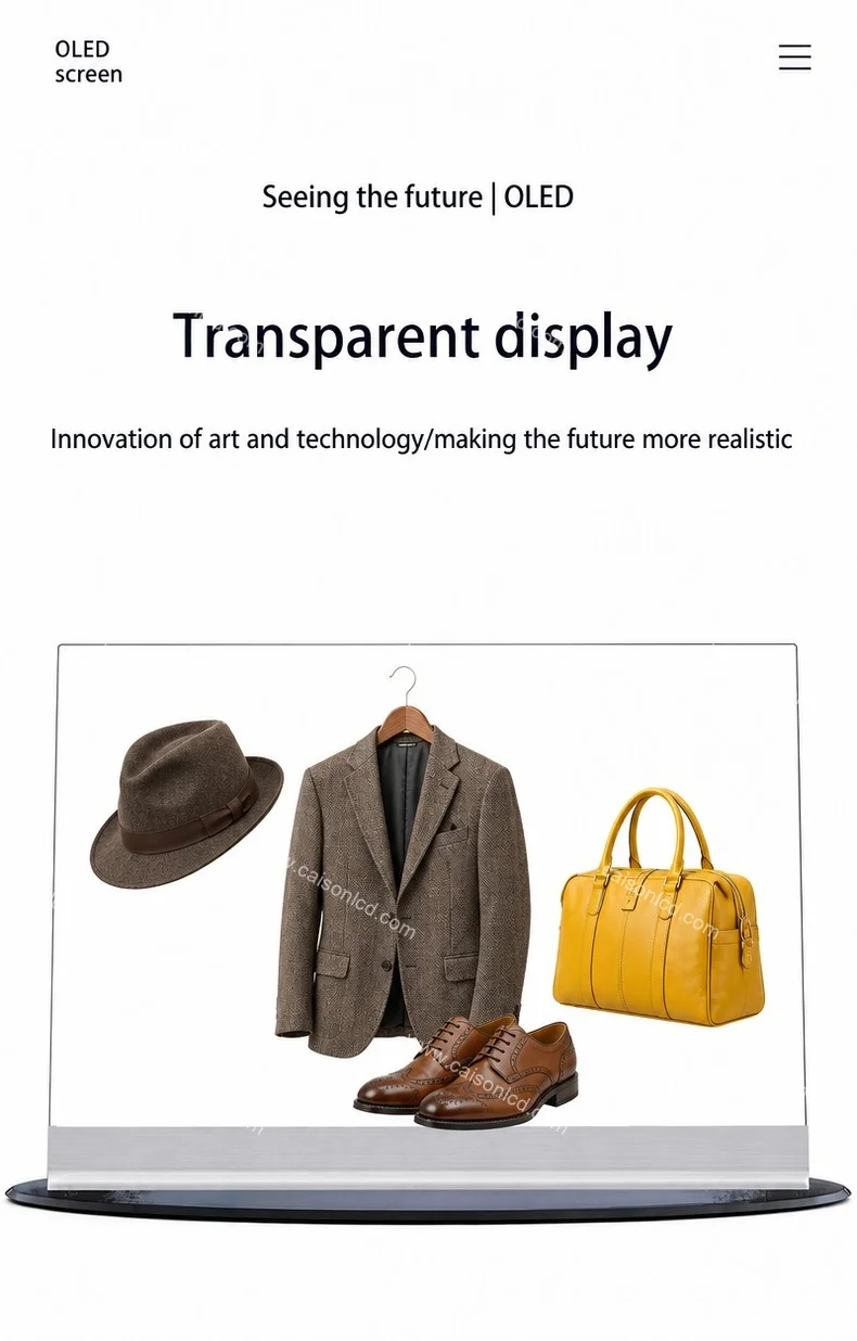 product 55 inch transparent oled screen advertising window touch screen transparent display digital signage digital signage and display318-1
