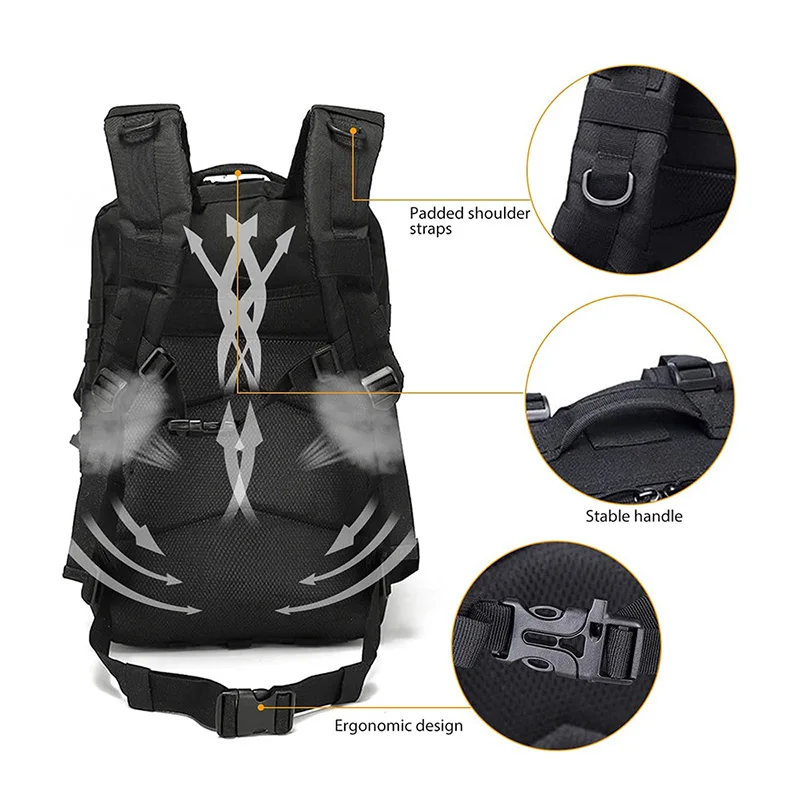 Tactical Assault Rucksack Big Capacity Tactical Backpack Bag Multipurpose Tactical Backpack for Outdoor