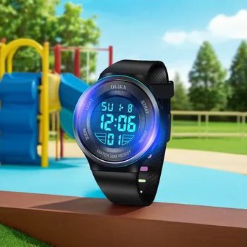 Luxury Waterproof Multifunctional LED Display Electronic Sports Watch Kids 72-Hour Shipping Kids' Carton Style Plastic Girls