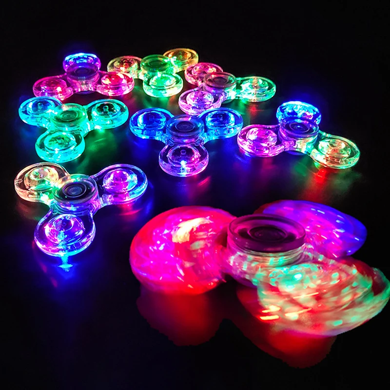 TOPINCN Fidget Spinner LED - Cuscinetto Silenzioso, 70x13 Mm, Colorato, Antistress Per Bambini E Adulti