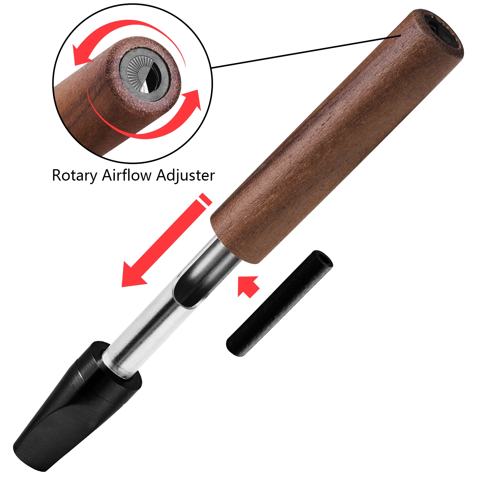 wooden cigarette to quit smoking Handcrafted Walnut Wood Holder, Small Pipe Quit Smoking Fragrance Inhaler