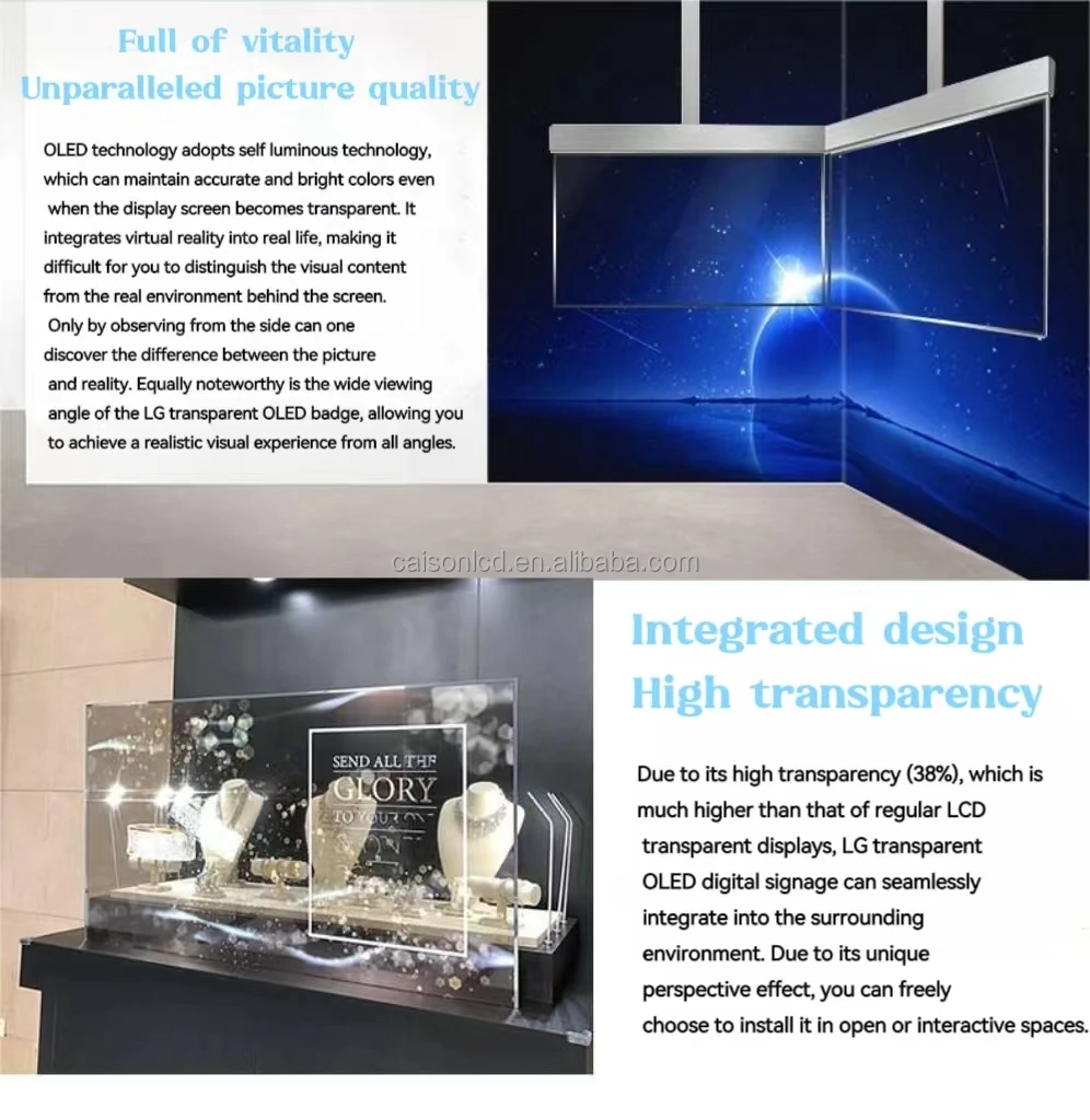 55 inch transparent OLED wish smart Robot 1920 * 1080 Transparent OLED Display Digital Signage and Display supplier