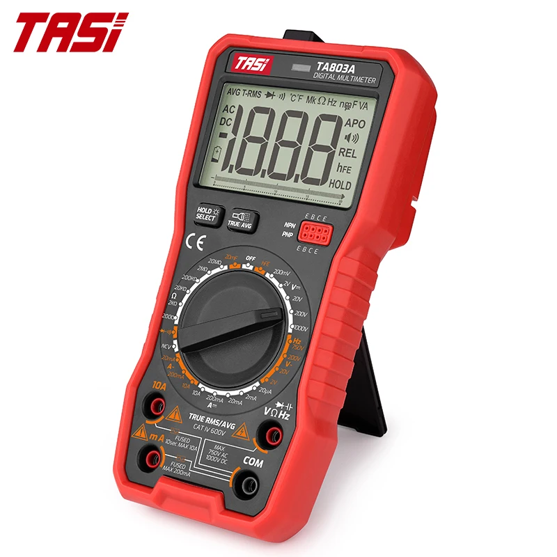Tasi TA803B Digital Multimeter - Auto-Ranging Voltage Tester for AC/DC, Resistance, and Continuity Frequency Measurement