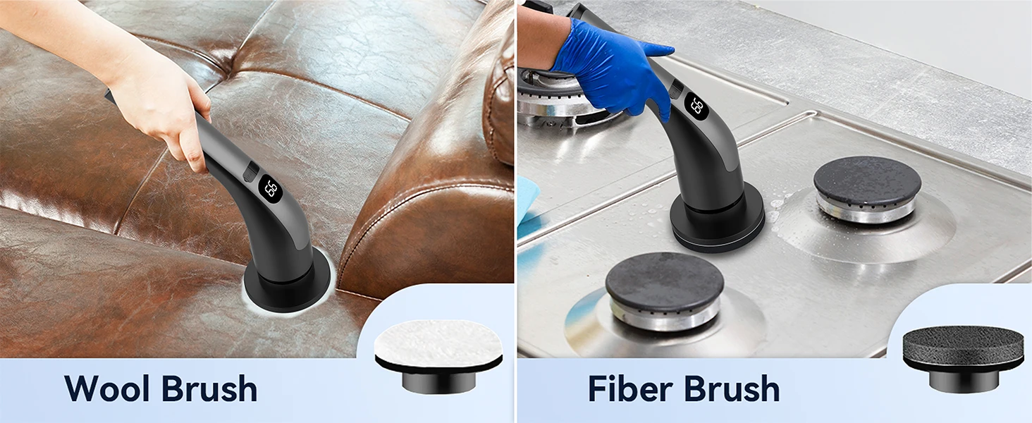 Home Kitchen Floor Cleaning Brush Long Handle Extendable Wireless Electric Rotating Model with Plastic Material