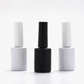 OEM Suppliers Custom Style Black & White Nail Polish Empty Glass Bottles Simple Type with Small Capacity for Glue Filling