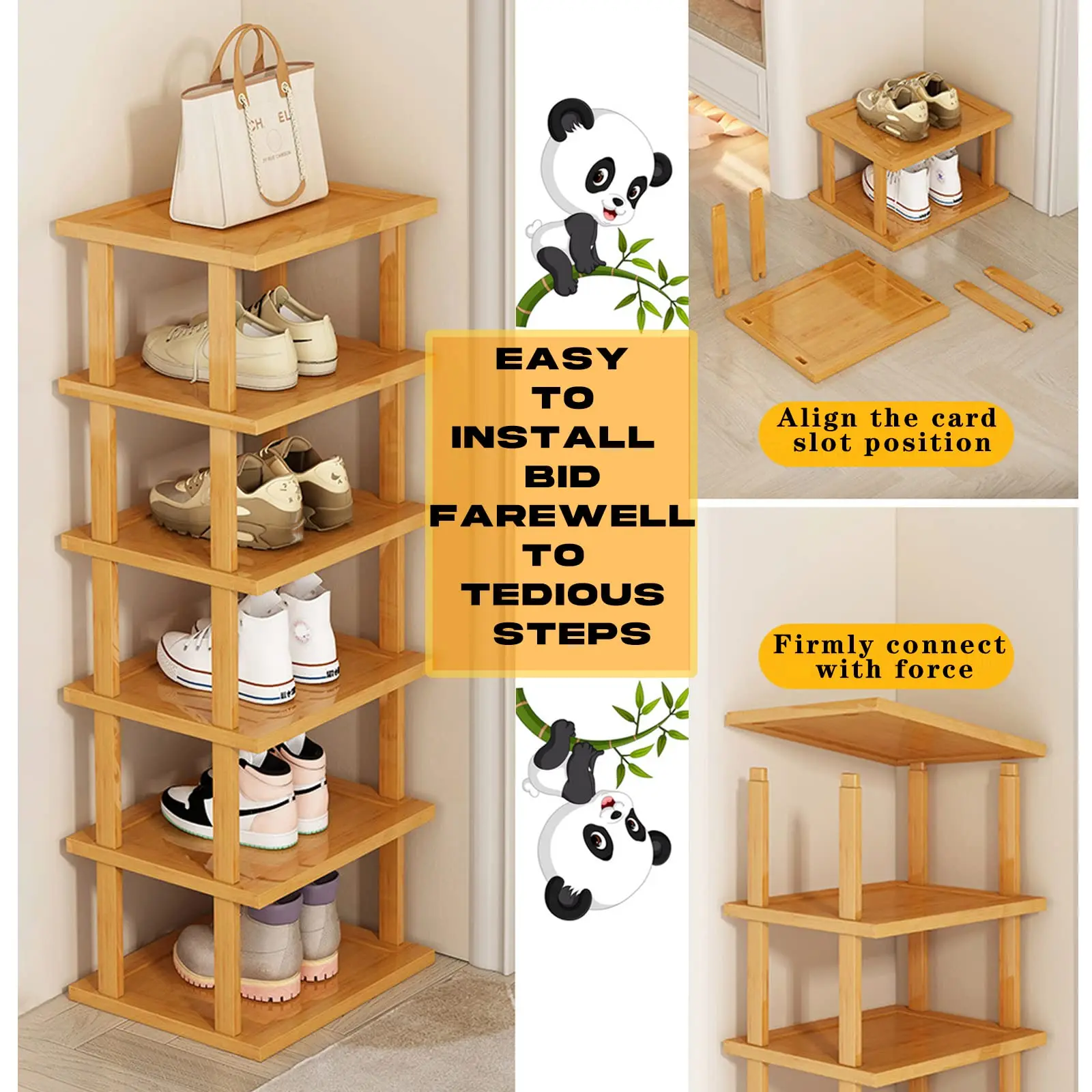 product modern bamboo shoe rack stand for bedroom wholesale living room home furniture porte chaussure shoe storage shelf-12