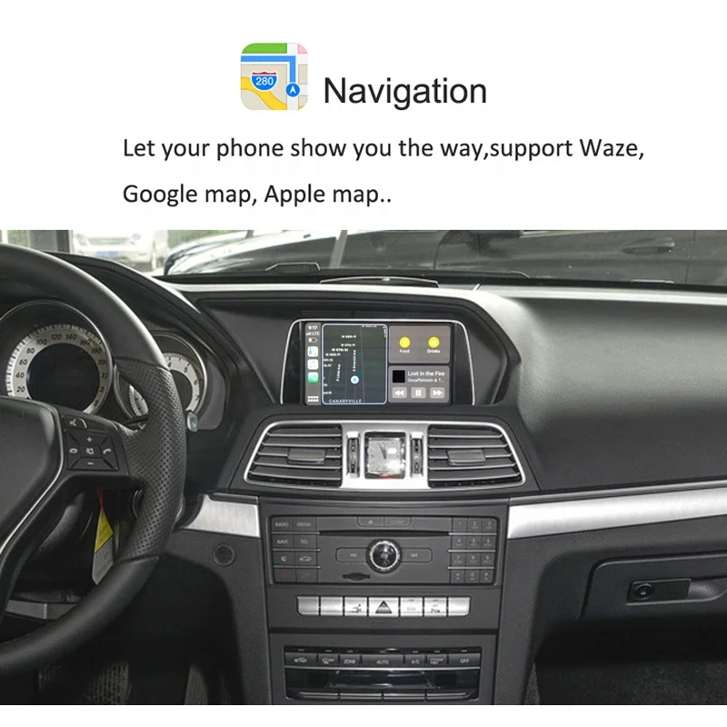 Wireless CarPlay Android Auto Retrofit Interface for Mercedes W204 W176 W246 W166 R231 C218 W212 C117 R172 Rear Camera Decoder