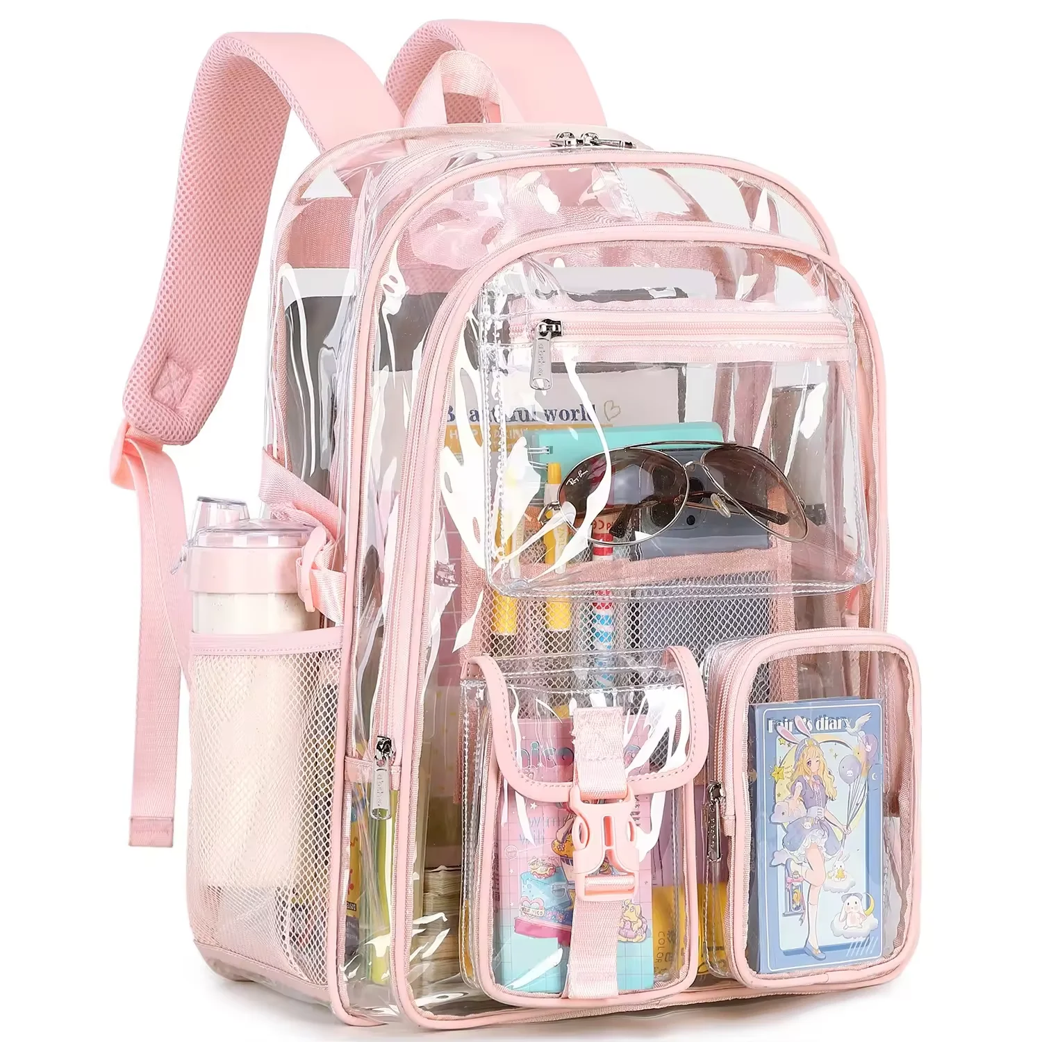 Hotselling Clear Heavy Duty PVC Transparent Cheap Fashion Student Schoolbag Children Backpack Bagpack Kids School Bags