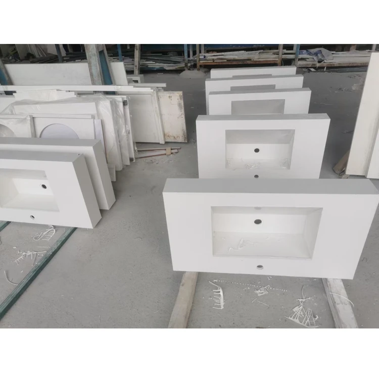 Solid Surface Kitchen Sink Quartz Stone Wash Basin Waste Used Hotel Marble Washing Basin Customized Design