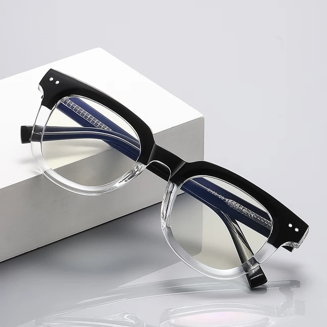 fashion round anti blue light glasses cp temples optical frame glasses