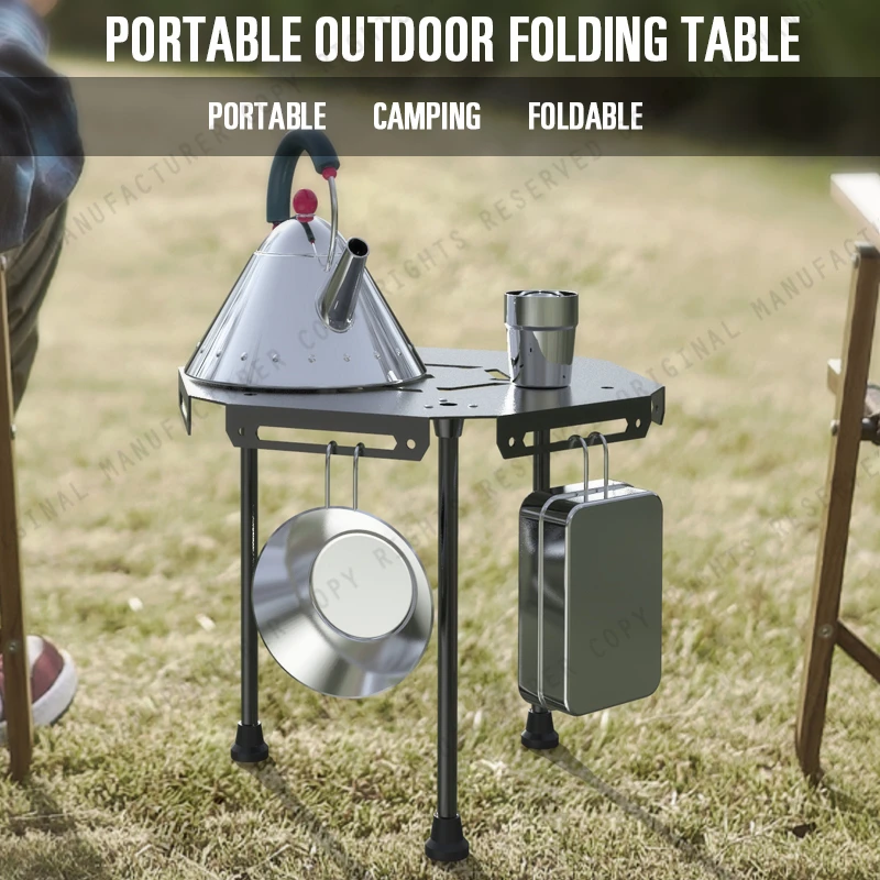 Алюминиевый круглый Настольный шестигранный переносной складной стол для кемпинга