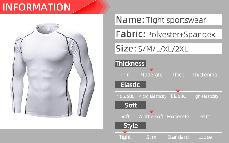 Men Compression Under Base Layer Tops Long Sleeve Quick Dry Sports Shirt custom mens gym long sleeve blank tight shirts