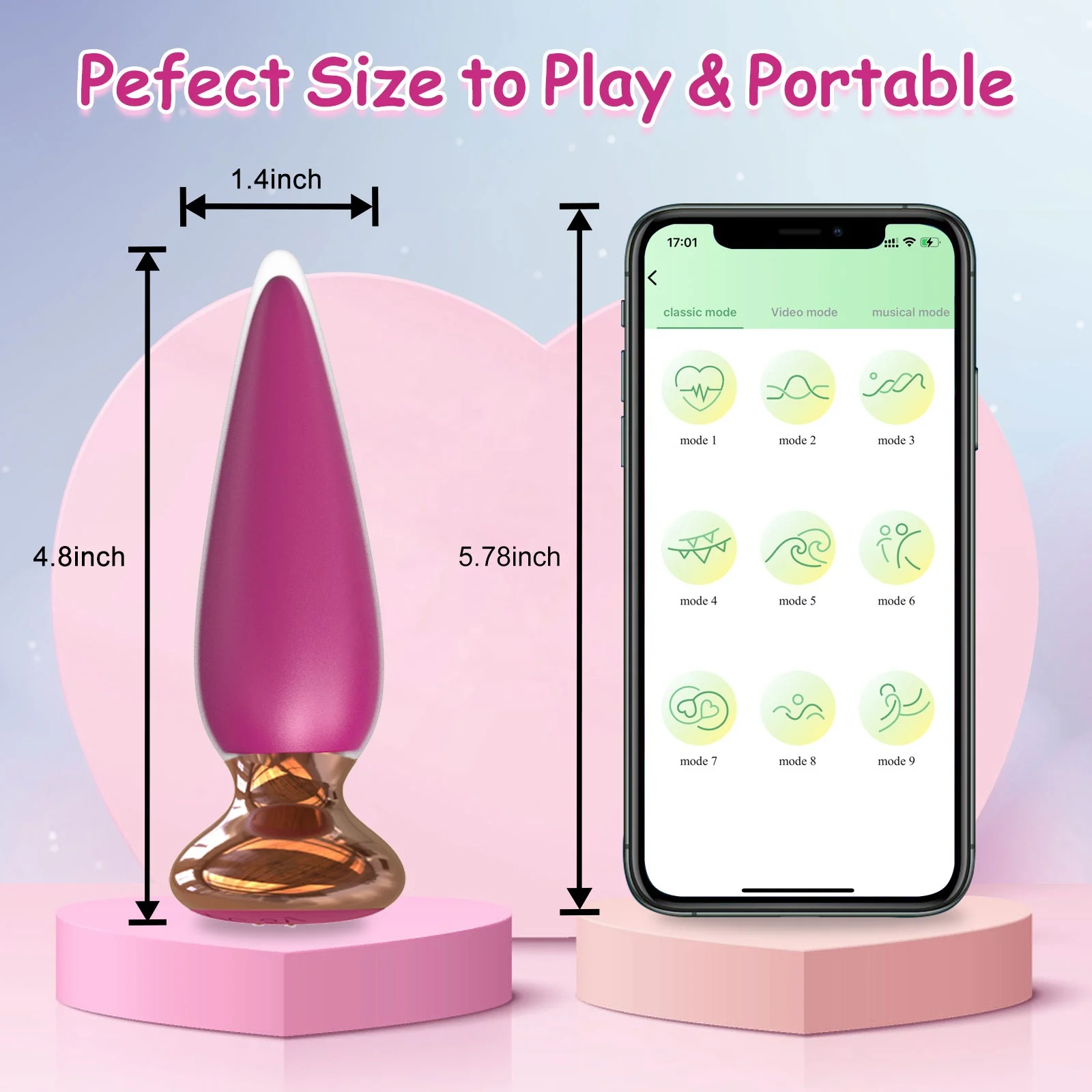 App Remote Control Silicone Butt Plug Vibrating Ball Anal Plug Waterproof Rechargeable Anal Vibrator Sex Toys Prostate Massager