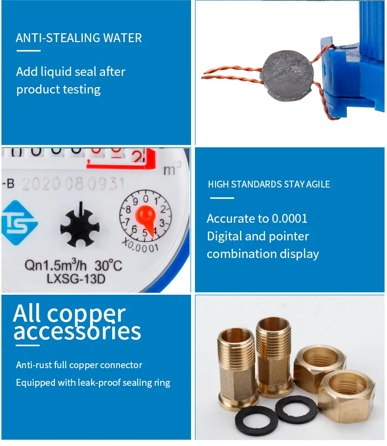 Iso4064 Wholesale Best Selling Home Garden Water Meter 15mm Singleflow