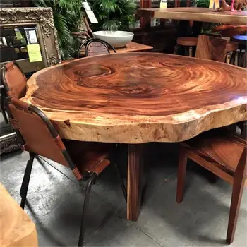 X-TAGE WALNUT 【ROUND L】 Shop Our Fashion Industrial Natural Walnut Top Dining Table