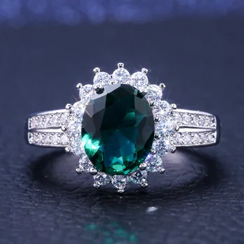 CAOSHI Luxury Dainty Female Rings For Women Wedding Rings Jewelry Gifts Green Zircon Engagement Ring