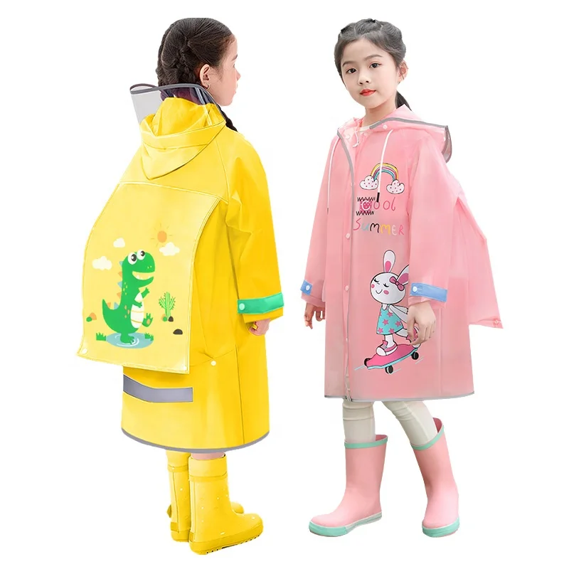 Kids Waterproof plastic  raincoat Printed for Boys and Girls Travel and Tours of All Ages rain coat