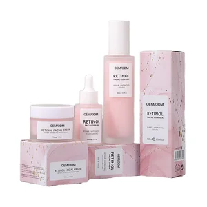 OEM Organic Anti Wrinkle Korean Face Care Set Custom Moisturizing Whitening Retinol Skin Care Set Anti Aging