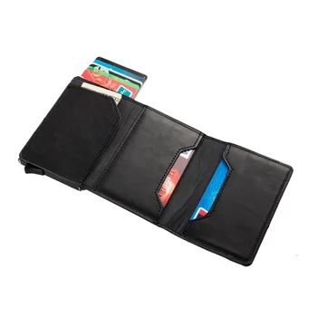 Slim Front pocket anti thief RFID Auto Pop up Travel slim Wallet for Mens credit card holder Wallet with zipper coin pocket