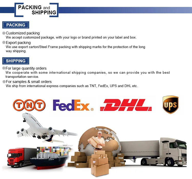 Packaging & shipping specifications