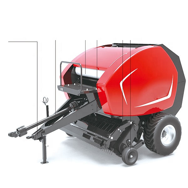 Tractor PTO Driven Cheap Mini Straw  Silage Round Hay Baler Machine 