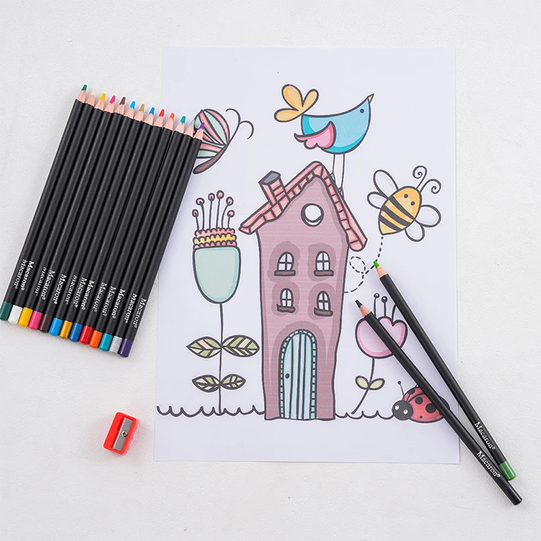 Professional Soft Drawing Pencils 15 Macaron Colours With Sharpener_voghion.com