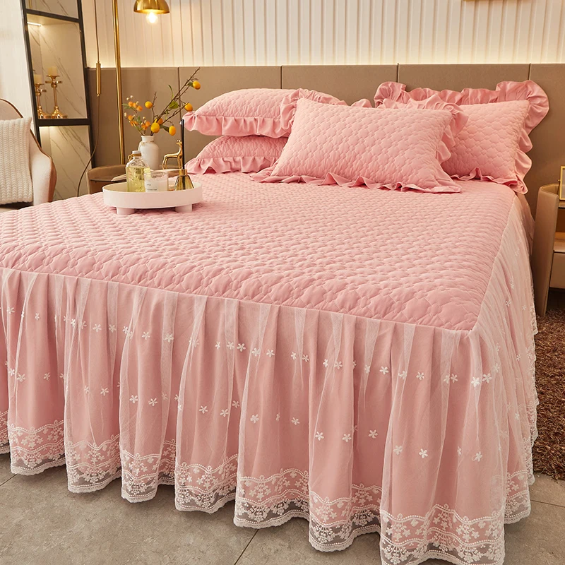 Buy Wholesale China Custom Bedspread Princess Girls Beautiful Decorative  Duvet Flat Sheet Velvet 4pcs Wholesale Bed Skir & Bedding 4pcs Set at USD  44