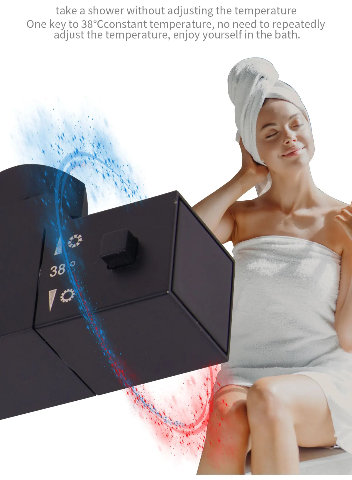 Modern Brass Square Dual Function Bar Valve Shower System - Black factory