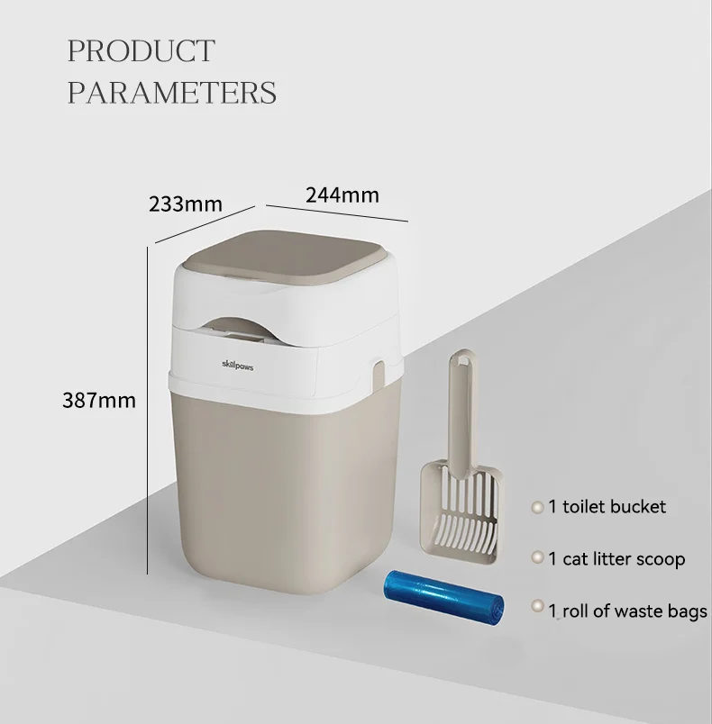 product new household pet waste trash can with cat litter scoop built in deodorizer box and garbage bag storage case pet supplies-11